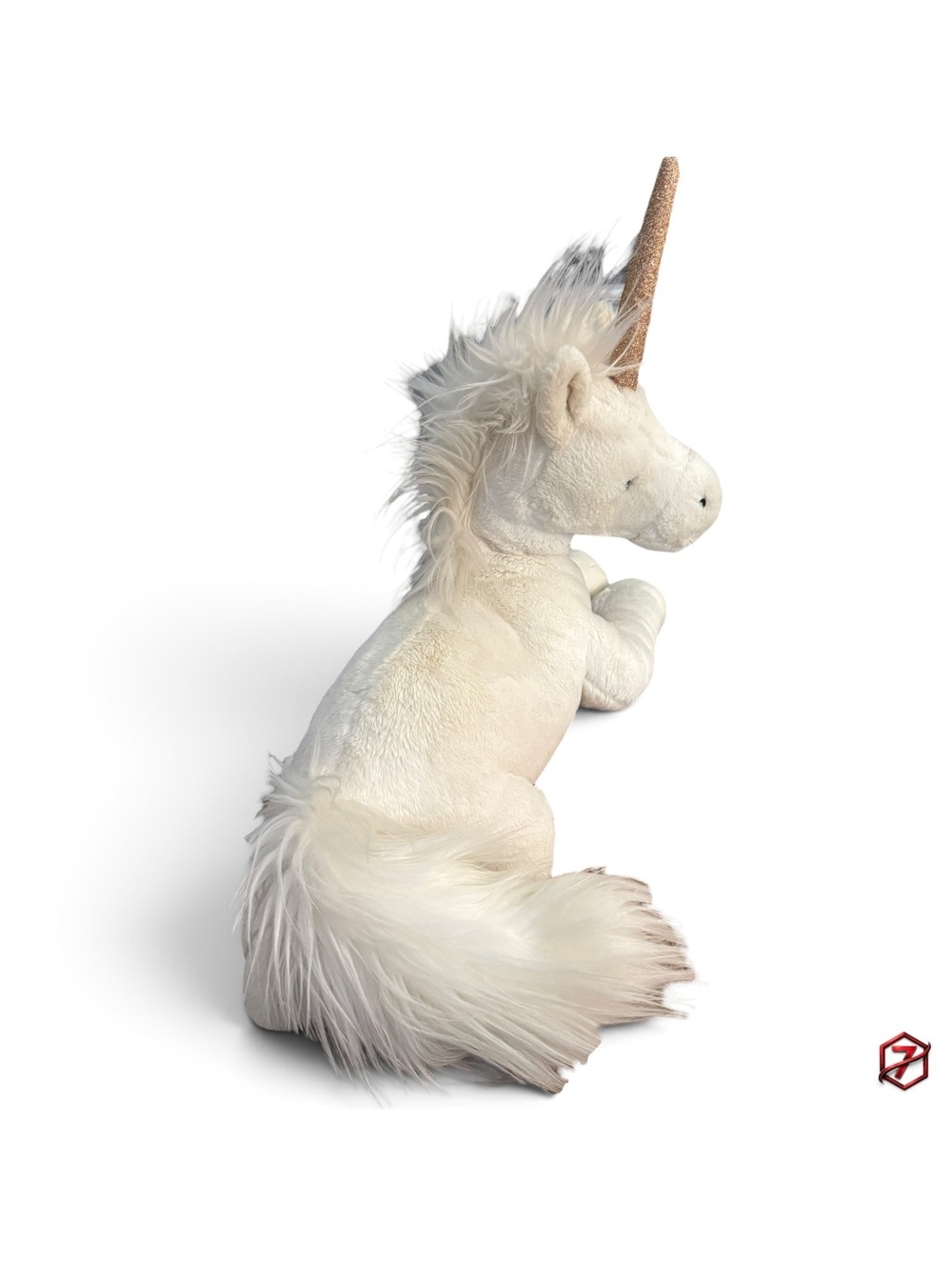 Jellycat Luna Unicorn 14in White Plush Gold Horn Floppy Laying Stuffed Animal
